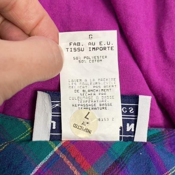 Vintage Jantzen Classics Purple Short Sleeve Shirt Lace Up Front Size Large - Picture 5 of 5